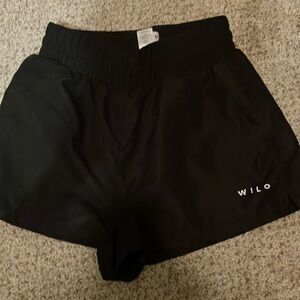 Wilo the Label Hi-waisted Black Athletic Shorts with built in compression shorts